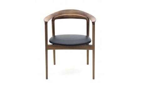 ハヤブサチェア WN／本革ブラックダイニングチェア 飛騨の家具 飛騨家具 木馬舎 AY001