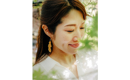 幾木　木彫アクセサリー　梅花藻 ピアス ファッション 