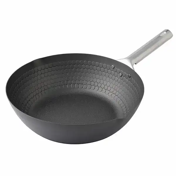 中華鍋 28cm IH対応 キッチン用品 炒め鍋 フライパン エンボス加工 eN 