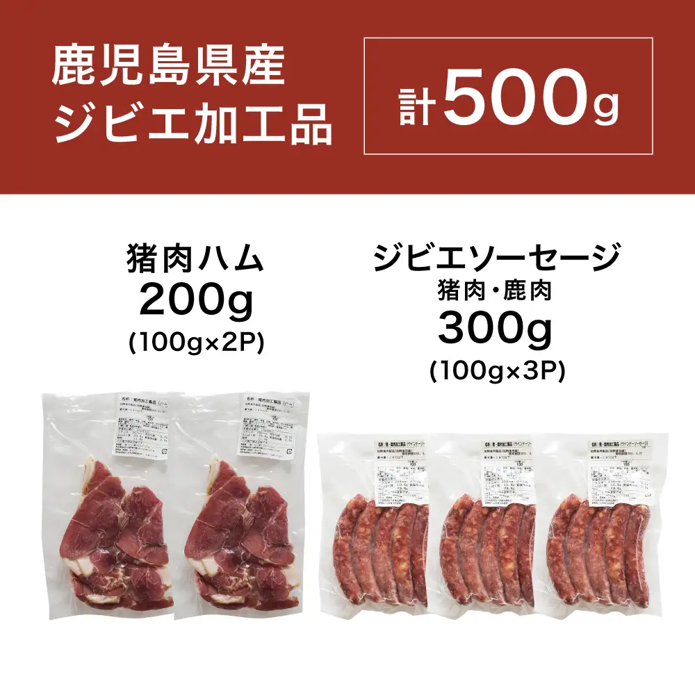 【南さつまジビエ】天然ジビエのおつまみセット5P（猪肉のハム＆ソーセージ） 冷凍 グルメ 鹿児島産 ジビエ肉 イノシシ 猪 南さつま ジビエ