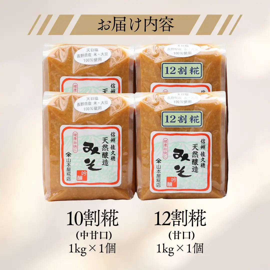天然醸造みそ2種　1㎏×4個セット［YK-104］