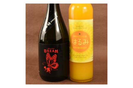 山崎醸　純米大吟醸原酒「DREAM」＆みかんのお酒「はるみ」・Y049-16