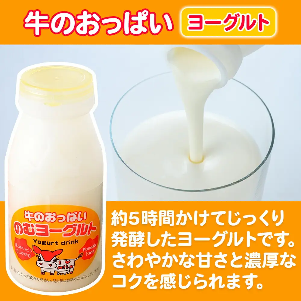 786.牛のおっぱいミルク 5本 のむヨーグルト5本 計10本 飲み比べ セット 牛乳 生乳 ミルク 牛 酪農 飲料 しぼりたて ヨーグルト お取り寄せ ギフト gift 渡辺体験牧場 まとめ買い 北海道 弟子屈町