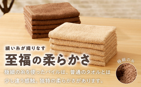 【TVで紹介！】ナチュレル 贅沢フェイスタオル 10枚（ブラウン系）