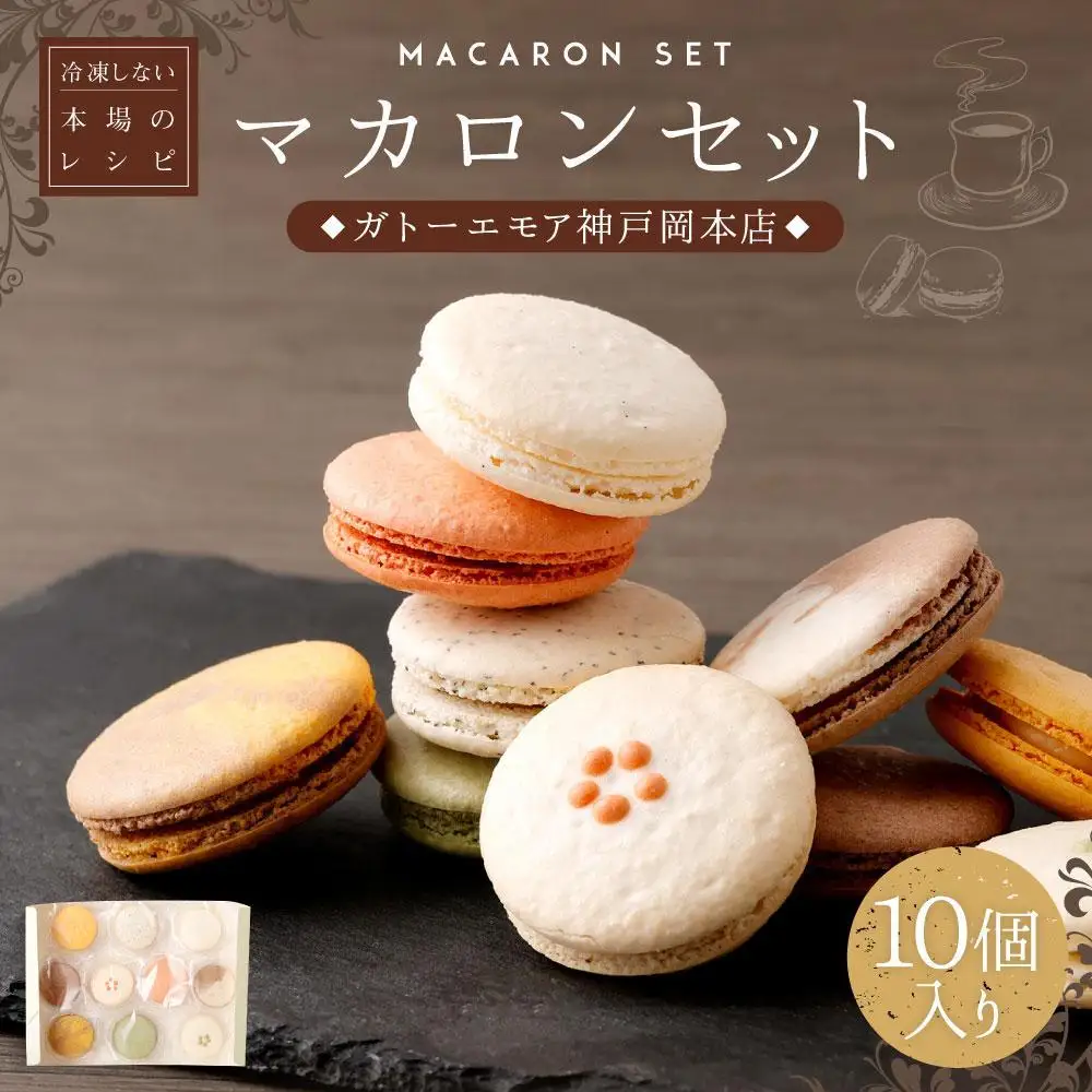 【レオニダス＆ガトーエモア】冷凍しない本場のレシピ　マカロンセット10個入り