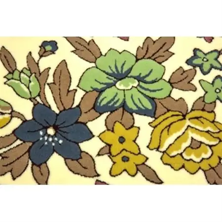 玄関マット 50×80 洗える マット 高級 金華山織 フラワーアレンジ ブルー_雑貨・日用品  家具・インテリア _【1125215】