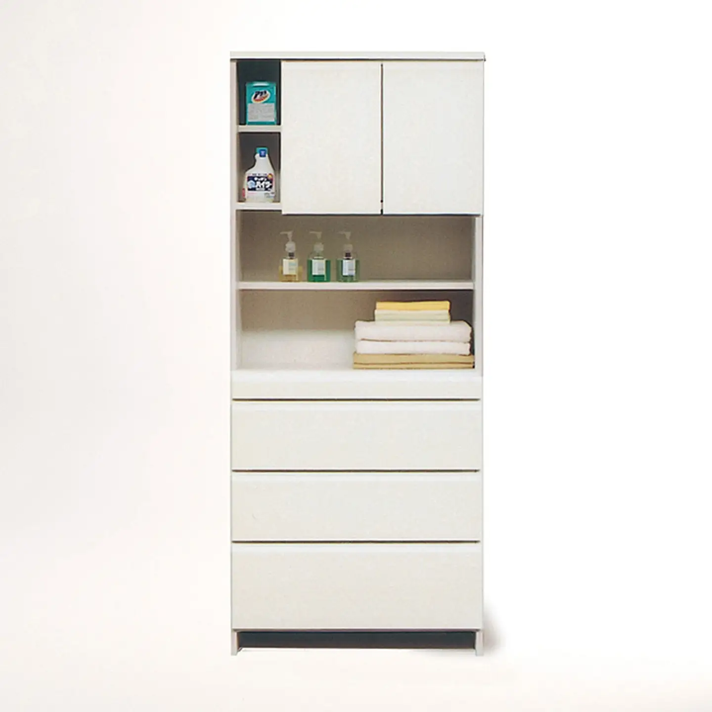 75幅サニタリー隙間収納（白）【諸富家具】：C166-004