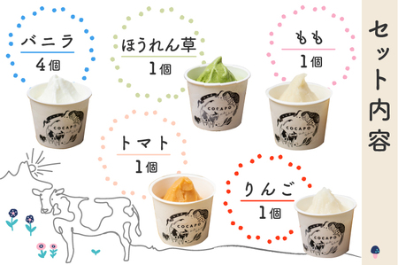 飛騨のジェラート＆ソルベ 8個詰合せ 野菜 カカポ ジェラート