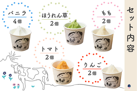 「飛騨のジェラート ソルベ 12個入り 詰め合わせ 野菜 スイーツ ヘルシー アイス アイスクリーム ギフト プレゼント 誕生日祝い 国産野菜 カカポ[Q775x]