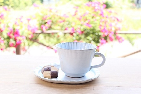 京丹波町の窯元「工房瑞穂」特製のコーヒーカップ＋ソーサー　ペアセット [028MG001]