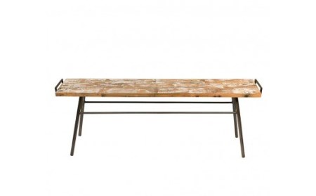 家具 gleam カヌーの古材ベンチ(kanoホワイト)  / 鉄脚キャップ付き ハンドル付き ベンチ 椅子 家具 インテリア カヌー 古材 チェア ヴィンテージ 自然素材 リサイクル モダン エコ 手作り カフェ 家具 再生 秦野 神奈川 　116-01