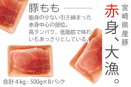 ＜宮崎県産豚ももスライス4kg＞【c440_tf_x3】