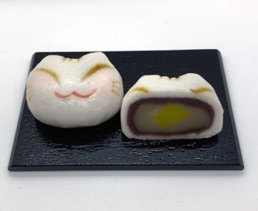 京都猫スイーツ 紅白猫まんじゅう 6個入 [1645]