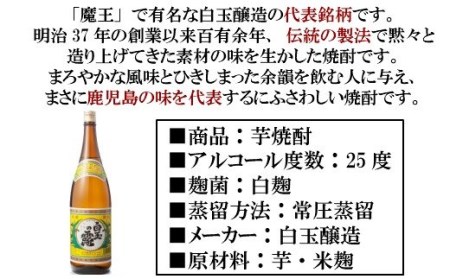 No.1126-1【魔王の姉妹焼酎】白玉の露2本セット