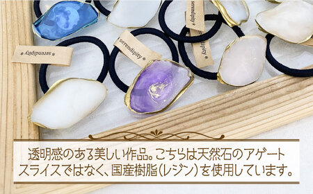 【国産樹脂使用】アゲートスライス ヘアアクセサリー 3点 セット [ABAS016] 