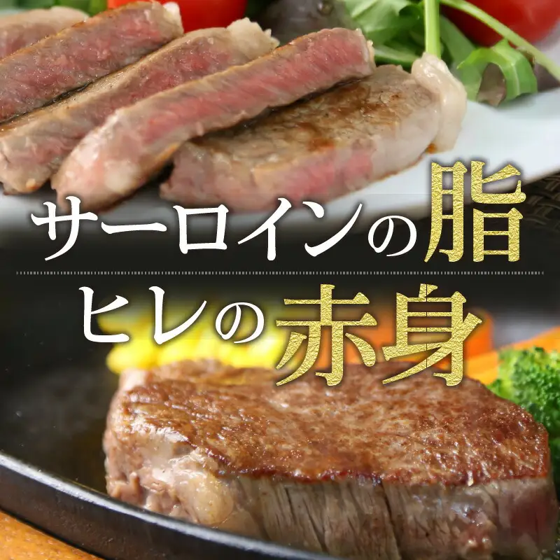 但馬牛 肥育牛 サーロインステーキ150g×2 ヒレステーキ150g×2 合計600g 冷凍 牛肉 ステーキ  02-10