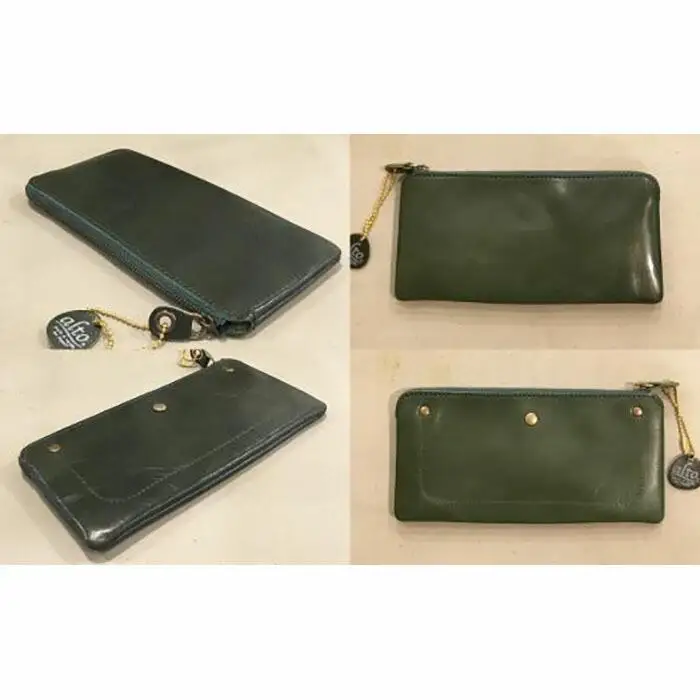 【alto.】薄マチ長財布　AMSW-0052（グリーン）