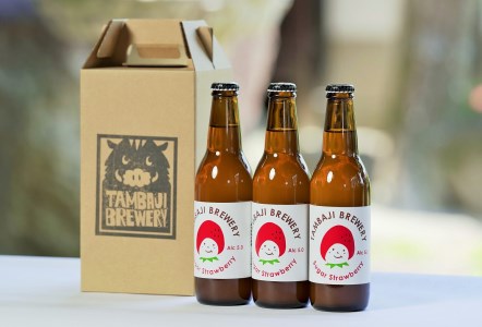 【クラフトビール】西脇市産いちごのフルーツエール「シュガーストロベリー」３本セット／07-35