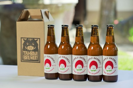 【クラフトビール】西脇市産いちごのフルーツエール「シュガーストロベリー」5本セット／12-43