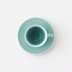 【伊万里焼】青磁コーヒーカップ＆ソーサー 2客セット 027-H719