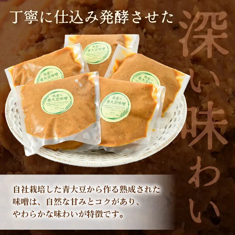【保存料不使用 味噌】福井県産  自家製調味料 青大豆味噌  500g×5袋 [aw056-a005]