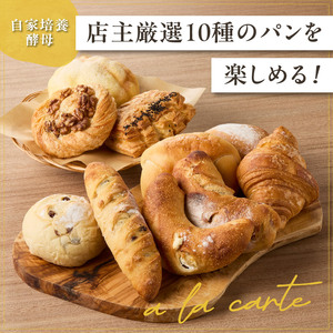  自家培養酵母で焼く店主厳選のアラカルトパン10点セット！酵母 パン 国産小麦 10点 個別包装 京都府 木津川 065-03