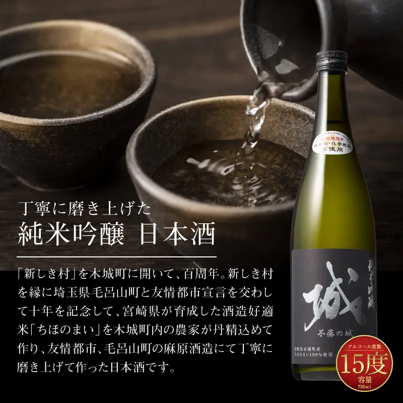 【7日以内に発送】令和8年産 木城町・毛呂山町 新しき村友情都市コラボ日本酒2種2本セット(城１本・Alabanza１本) _K21_0025_1