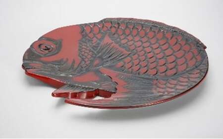 【高岡漆器】干菓子盆 鯛彫 民芸品 工芸品 伝統技術  FAD-0718