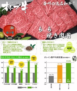 黒毛和牛オリーブ牛 もも焼肉用 約500g×3