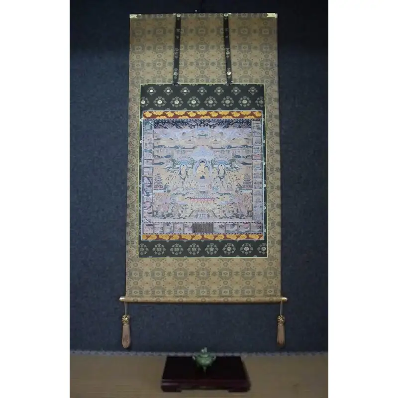 當麻曼荼羅掛軸　當麻寺中之坊写仏道場・平成當麻曼荼羅複製【tmnk004】