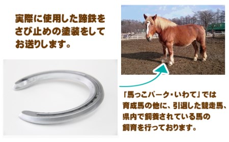 蹄鉄 （ アルミ製 シルバー ）& 馬のしっぽの毛 ストラップ （ 鹿毛 ） 【馬っこパーク・いわて】／ てい鉄 さび止め 錆止め サビ止め 銀 銀色 アルミ 加工 馬毛 尻尾 幸運 開運 厄除け 魔除け アイテム 本物 インテリア アクセサリー おすすめ
