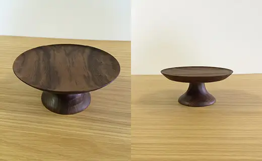 【木製コンポート　ウォールナット】木の温もりが豊でおしゃれな生活アイテム＜ウォールナット材　オイルフィニッシュ＞ 木製 インテリア 小物 置物 玄関 リビング 寝室 贈り物 プレゼント 記念品 MUKU屋 MUFactory