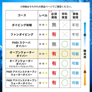 ＜ドラゴンレディ＞南伊豆下田で世界に通じる「PADIライセンス」を取得しよう♪　PADI　ダイビングスクール(3日間) [マリンスポーツ アクティビティ]