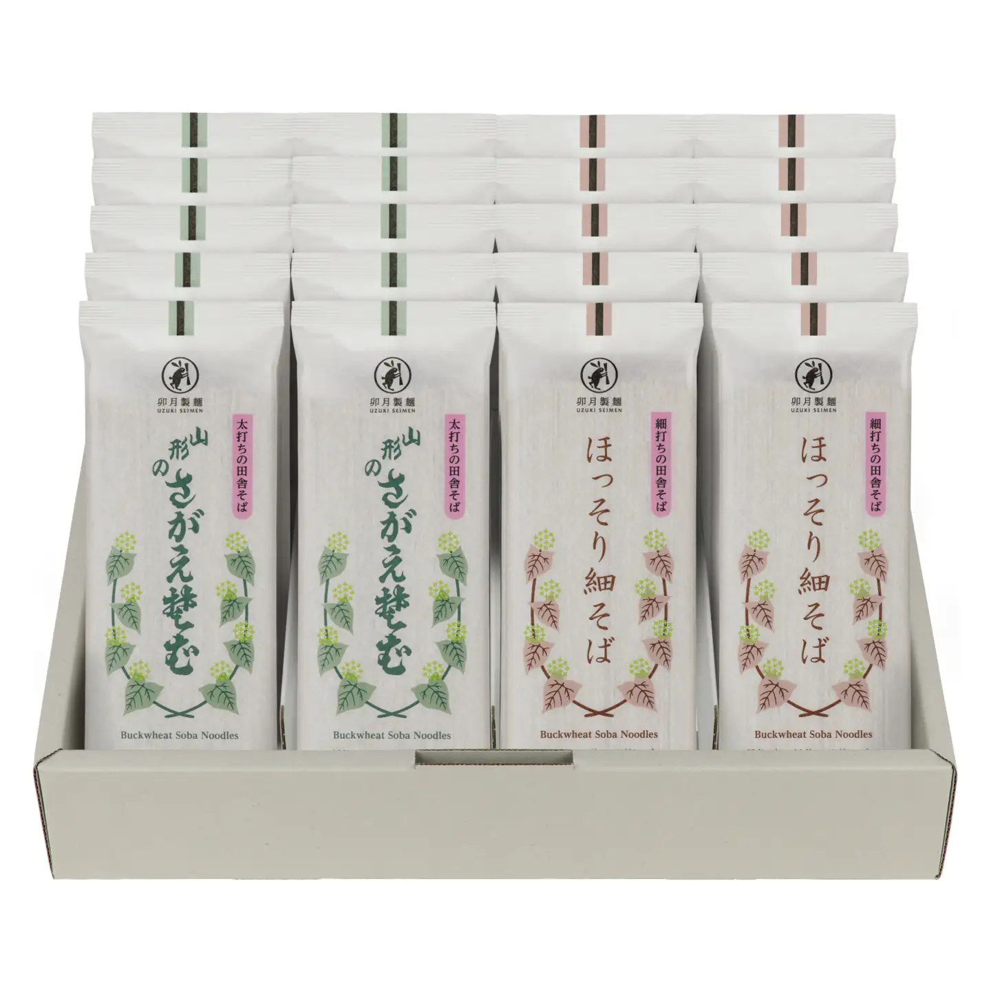 卯月製麺 細打ち・太打ち 蕎麦 詰合せ（各200g × 10袋ずつ）　018-F-UZ006