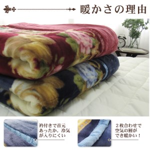 日本製 アクリル マイヤー毛布 シングル ブルー 1枚 (合わせ毛布) N-M-5937[1551]