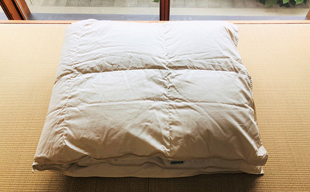 羽毛布団 子供 カバー セット こどもサイズの羽毛ふとん＋ 和晒しガーゼで作ったカバー ブルーのセット 寝具 掛け布団 羽毛 ガーゼ 布団 ふとん ジュニアサイズ  