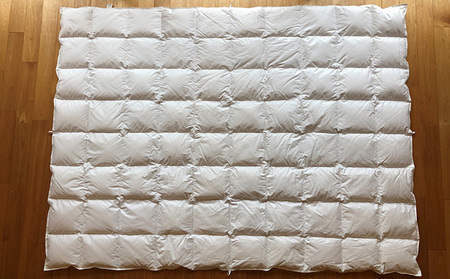 羽毛布団 夏 カバー セット 小さいサイズの夏用羽毛ふとん＋和晒しガーゼで作ったカバー ブルーのセット 寝具 掛け布団 羽毛 ガーゼ 布団 ふとん 