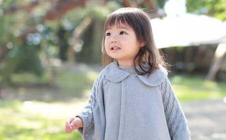 【グレー（彩土染）】ポップコーン マント CO-Ｗ-27-61【60営業日程度で発送】| ベビー服 ベビー 赤ちゃん 羽織り ケープ  男女兼用 オーガニックコットン 日本製