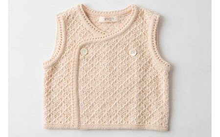 ふんわり ダブルベスト CO-W13【60営業日程度で発送】| ベビー ベビー服 赤ちゃん ベスト 羽織り リリヤーン 中空糸 オーガニック 綿 日本製