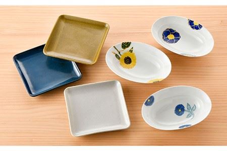 【波佐見焼】オリジナルセットアップ商品 楕円鉢 角皿 食器 皿 【大貴セラミックス/舘山堂】 [NB76] 波佐見焼