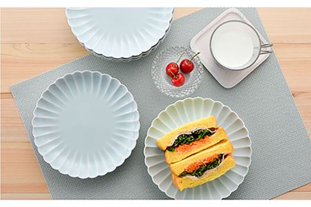 【波佐見焼】菊彫 青白釉 6寸皿 プレート 5枚セット 食器 皿 【福田陶器店】 [PA211]  波佐見焼