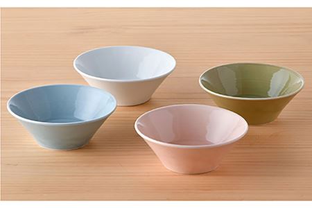 【波佐見焼】パステルカラー 4色 高台 小鉢 小皿 食器 ボウル 【舘山堂】 [RC25]  波佐見焼