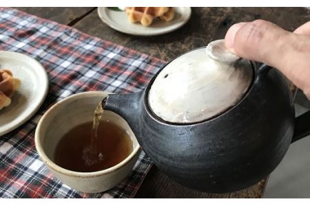 【 アイアン ブラック シリーズ 】 ポット & ペア カップ セット 糸島市 / うつわと手仕事の店 研　器 陶器 食器 クラフト 手作り [ARD002]