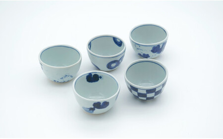 有田焼 絵変り 湯呑 手びねり せん茶 5個セット【山口洋一工房】食器 湯呑 A40-97