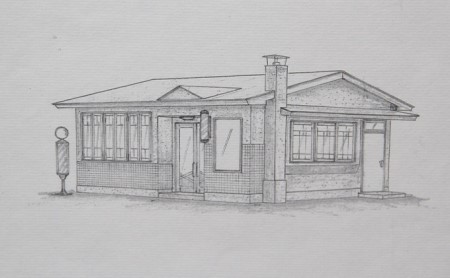 映画「鉄道員（ぽっぽや）」ロケセットデザイン画（複写）【床屋】 北海道 南富良野町 デザイン画 映画 鉄道員 ぽっぽや インテリア 地域のお礼の品 絵画 