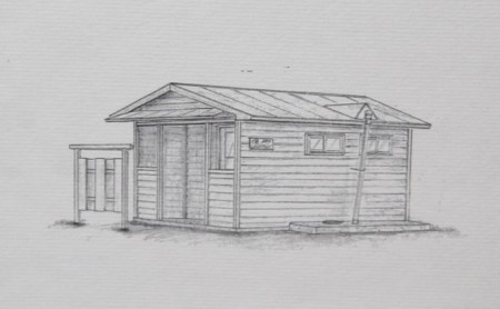 映画「鉄道員（ぽっぽや）」ロケセットデザイン画（複写）【幌舞駅（幾寅駅）便所】 北海道 南富良野町 デザイン画 映画 鉄道員 ぽっぽや インテリア 地域のお礼の品 絵画 