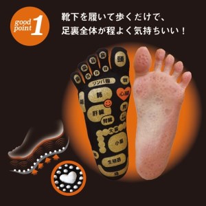 両面　足つぼ　5本指　ソックス　4色組(22-25cm)／靴下　日用品　ツボ　健康　美容　マッサージ　レディース　婦人　プレゼント　ギフト【mika001】