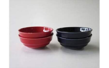有田焼 赤釉&墨ルリ 波紋鉢 小 4個セット ARITA PORCELAIN LAB【アリタポーセリンラボ】小鉢 マルチボウル スープ皿 モダン シンプル 赤 ネイビー 35000円 3.5万円 A35-619