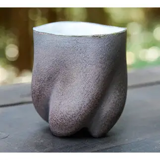 流面体 湯呑 （桐箱入り）小峰尚 連理窯 陶芸品 湯呑 コップ  食器 器  カップ [AF003sa]