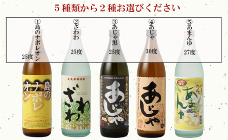 奄美大島にしかわ酒造 本格黒糖焼酎 900ml 選べる2本セット 計1.8L A-18